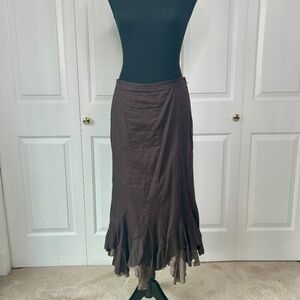 Le Chateau Hankerchief Brown and Cream Skirt Size M
